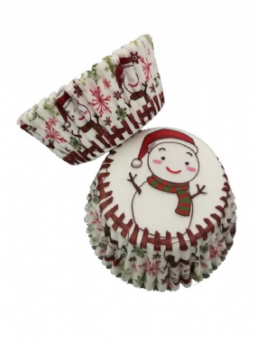 100 Ks Muffin Vianočný Snehuliak Obal Na Košíčky Papierové Vajíčka Olejuvzdorná Diy Dekorácia Na Pečenie