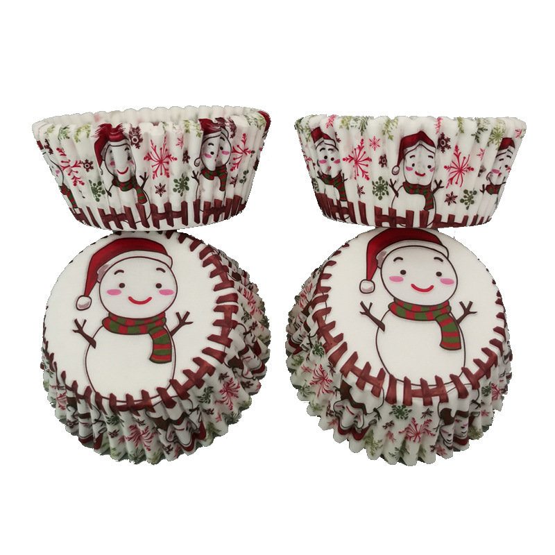100 Ks Muffin Vianočný Snehuliak Obal Na Košíčky Papierové Vajíčka Olejuvzdorná Diy Dekorácia Na Pečenie