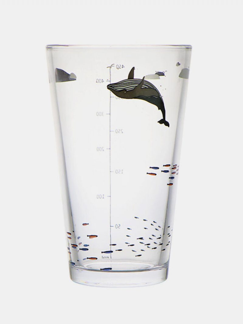 1ks 450ml Vzor Rastlín Veľryby Domov Vonkajšie Dvojité Použitie Slameného Viečka Poháre Na Fľašu S Odmernou Stupnicou Pohár Na Vodu