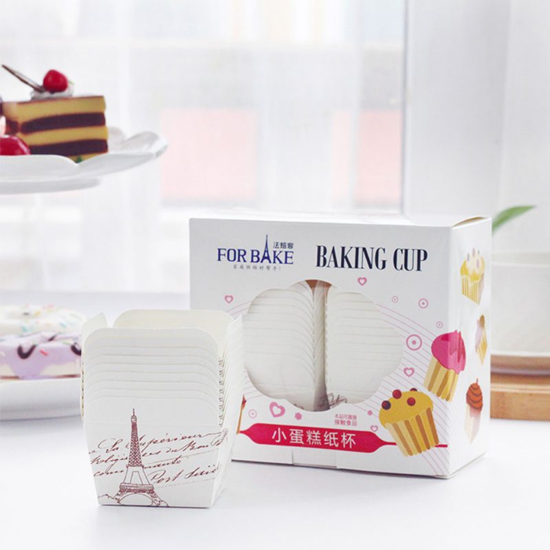 24ks Forma Na Pečenie Okrúhly Papier S Povrchovou Úpravou Small Cake Puff Muffin Paper Cup Cup