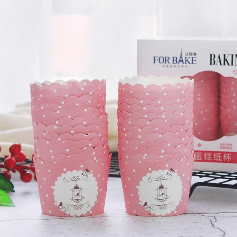 24ks Forma Na Pečenie Okrúhly Papier S Povrchovou Úpravou Small Cake Puff Muffin Paper Cup Cup