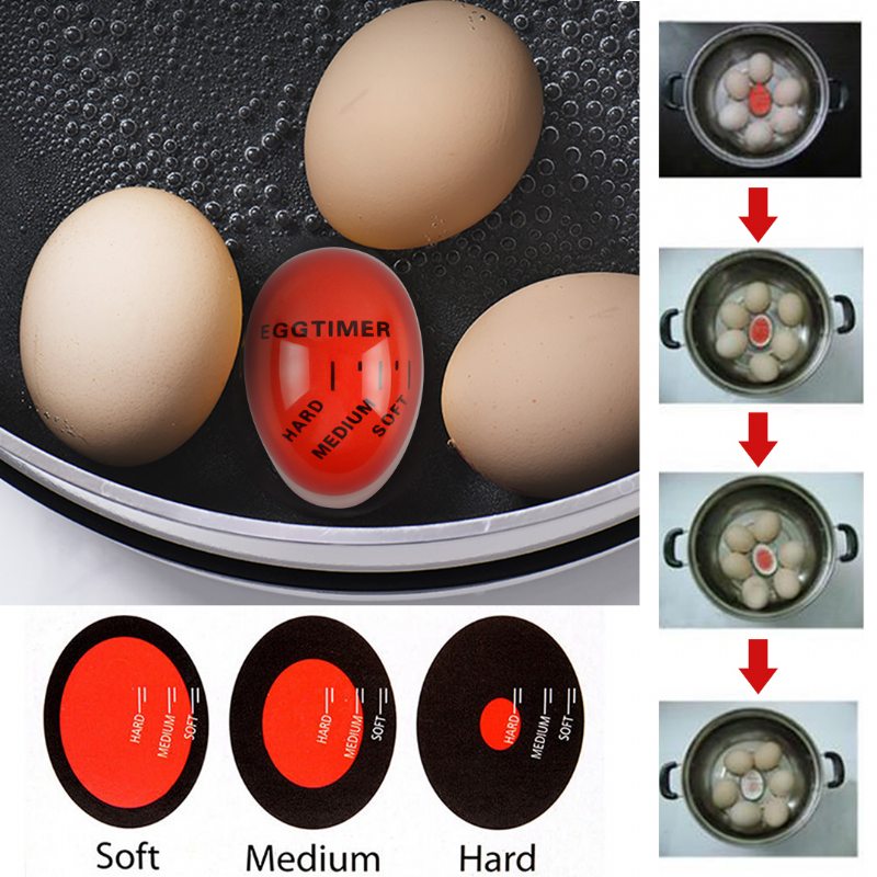 2pcs Smart Egg Timer Na Varenie Vajíčok Na Mäkko Alebo Na Tvrdo Vajcia Citlivé Na Teplo Zmena Farby Časovač Kuchynského Náradia Bpa Free Pre Manželku Vianočný Darček Čierny Piatok Výpredaj