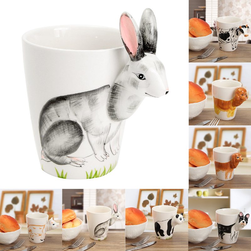 Animal Ceramic Cup Osobnosť Hrnček Na Mlieko Na Čaj Kávový Šálka Home Office Novinka Dinkware