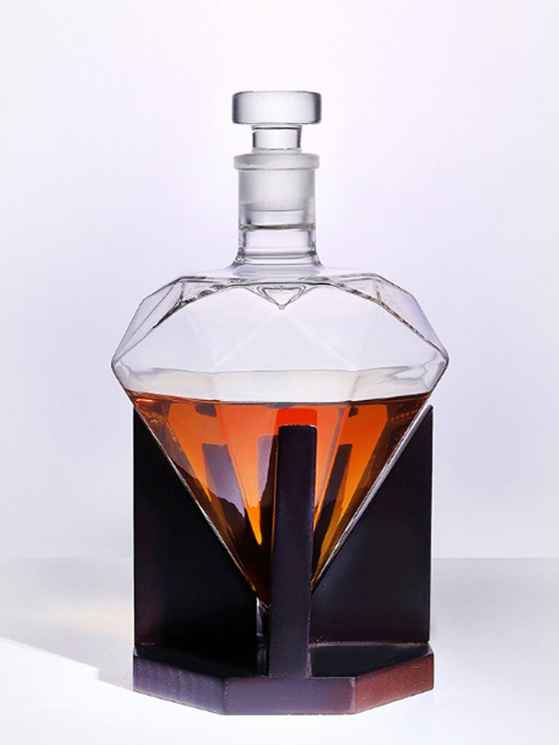 Diamond Decanter Craft Shape Sklenená Fľaša Na Biele Víno Vodka Wine Container