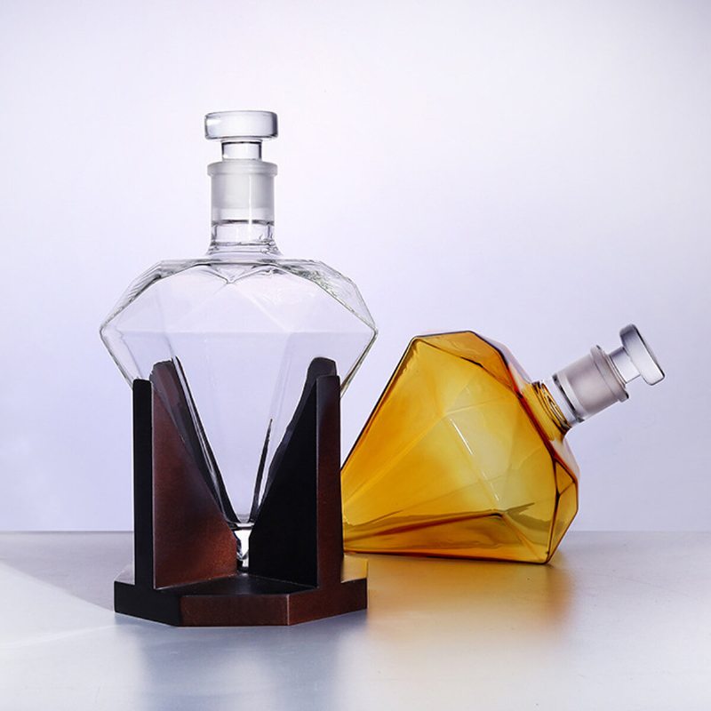 Diamond Decanter Craft Shape Sklenená Fľaša Na Biele Víno Vodka Wine Container