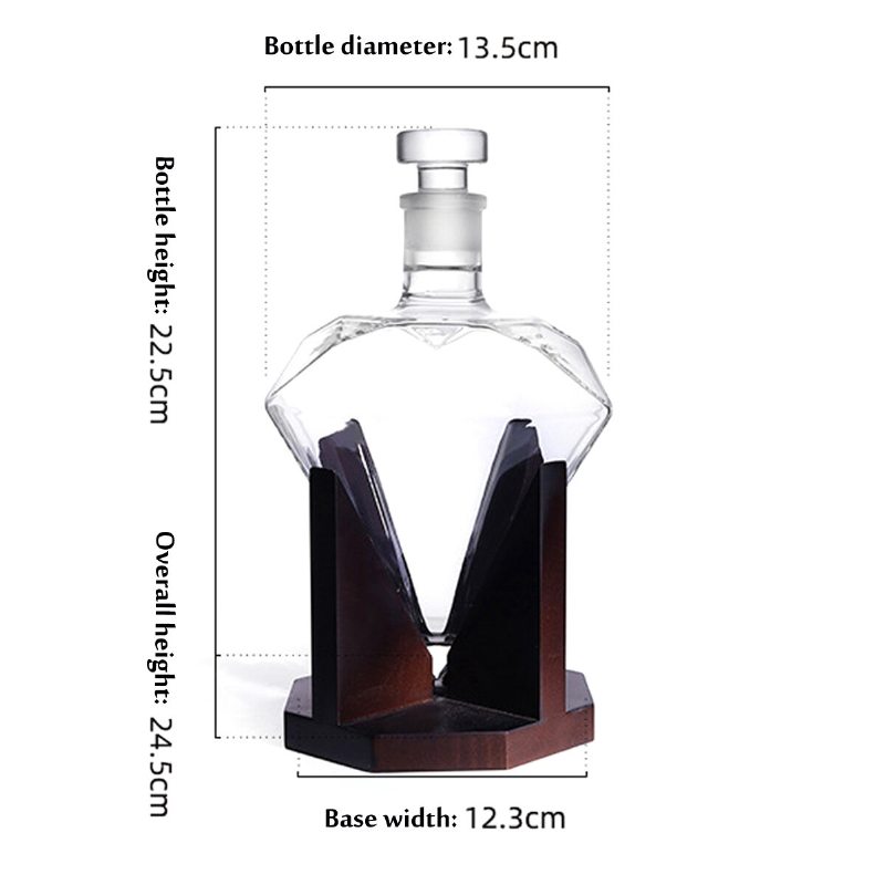 Diamond Decanter Craft Shape Sklenená Fľaša Na Biele Víno Vodka Wine Container