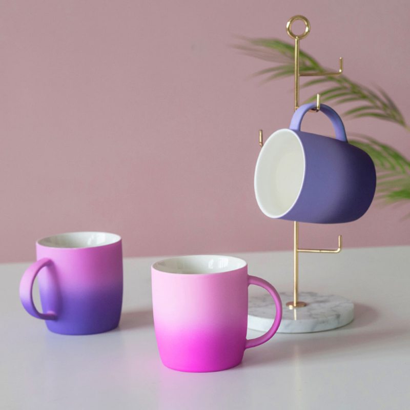 Elegantný Porcelánový Hrnček Na Kávu Gradient Color Matte Keramická Šálka Na Čaj