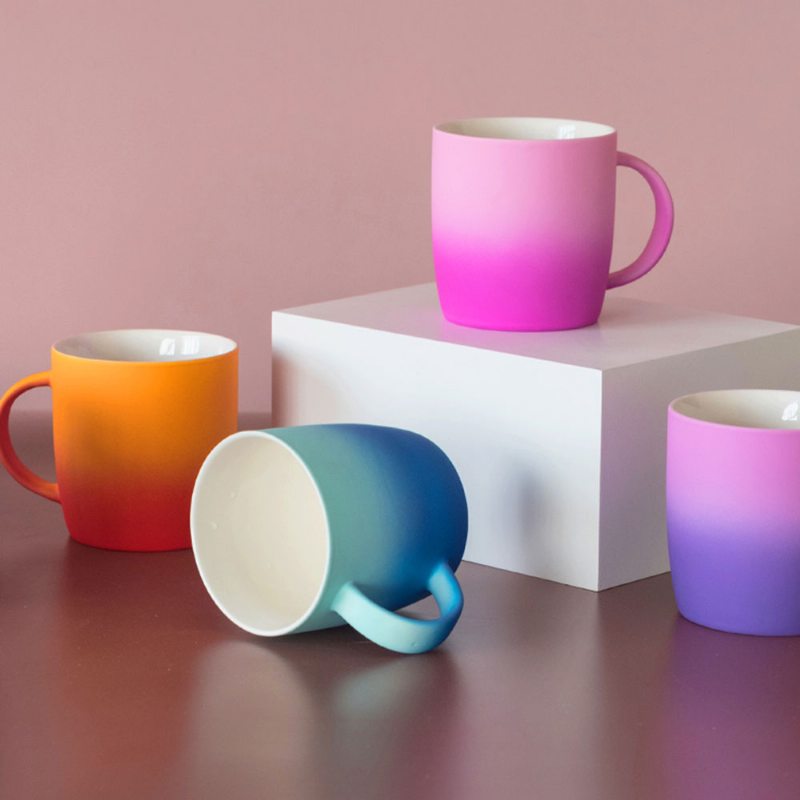 Elegantný Porcelánový Hrnček Na Kávu Gradient Color Matte Keramická Šálka Na Čaj