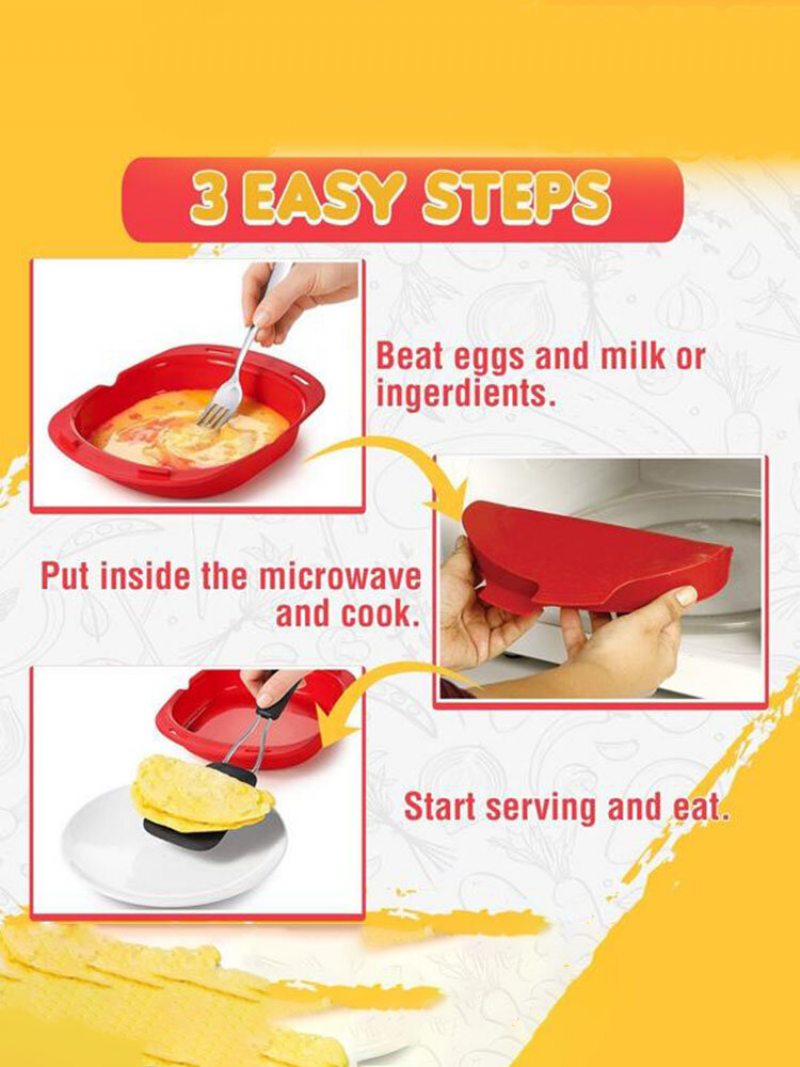 Forma Na Výrobu Omelety 1ks Mikrovlnná Rúra Silikónová Nepriľnavá Panvica Na Pečenie Kuchynské Náradie Na Vajíčka