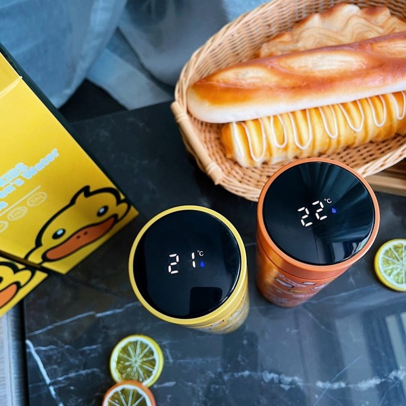 G.duck Little Yellow Duck Smart Thermos Cup Kreatívny Displej S Teplotou Water Cup Business Nerezový Pohár