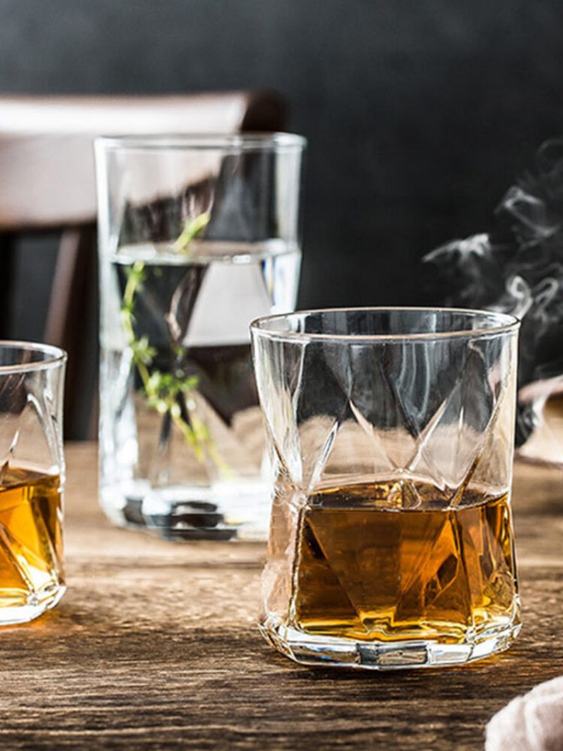 Geometrický Farebný Sklenený Pohár Žiaruvzdorný Čajový Džús Drink Whisky Na Víno Pre Domácu Kuchyňu