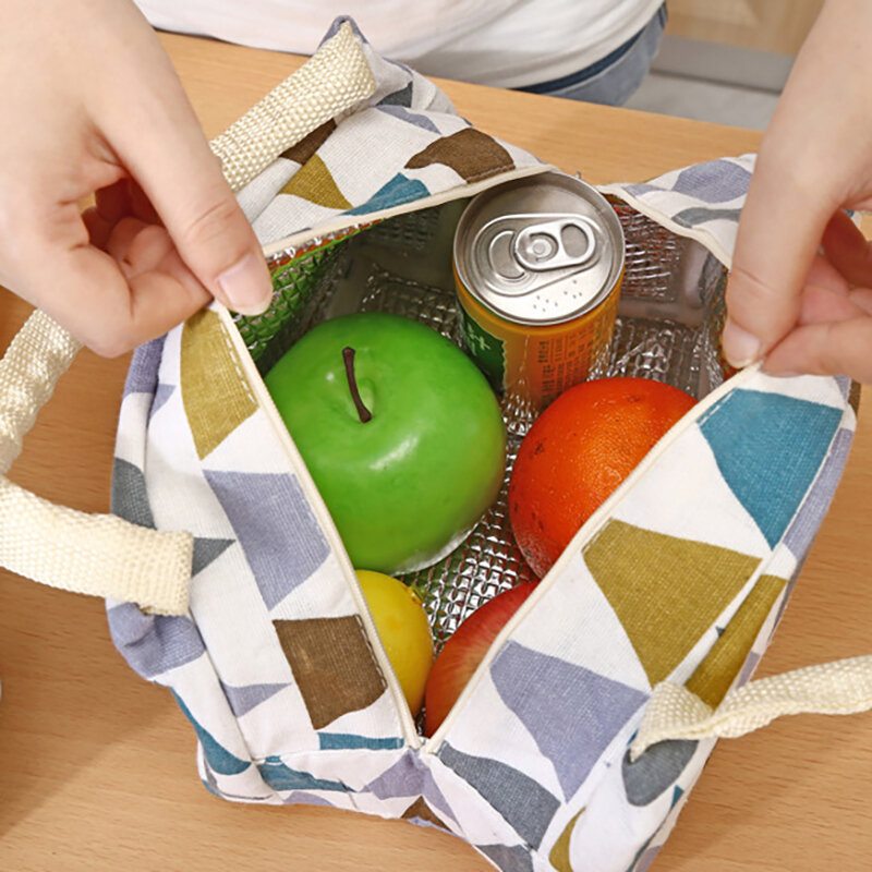 Izolačná Taška S Geometrickým Vzorom Studená Ice Pack Na Obedový Box Kreatívna Prenosná Na Piknik