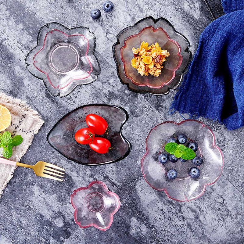 Japonská Čerešňa Little Dish Krištáľové Sklo Malá Miska Ovocný Dezertný Tanier Ružová Matná Poľská Podšálka Pre Domácnosť