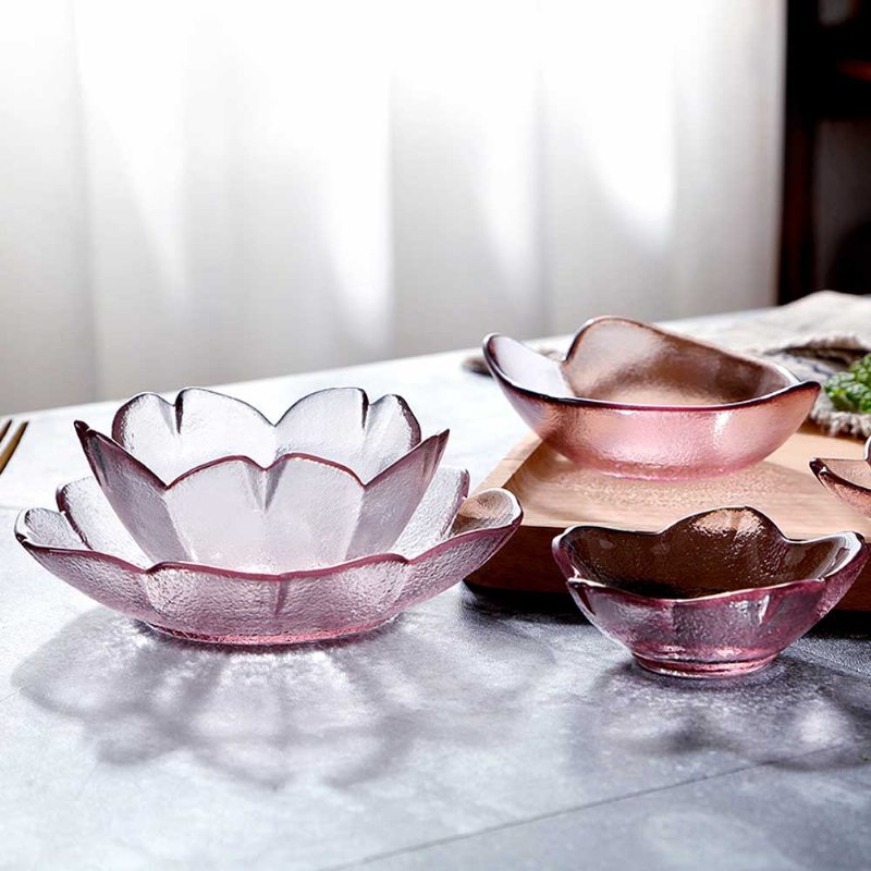 Japonská Čerešňa Little Dish Krištáľové Sklo Malá Miska Ovocný Dezertný Tanier Ružová Matná Poľská Podšálka Pre Domácnosť