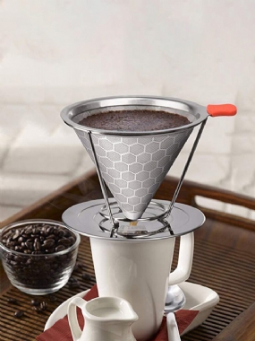 Kávový Filter Z Nehrdzavejúcej Ocele Voštinový Odkvapkávač S Odnímateľným Držiakom Na Pohár