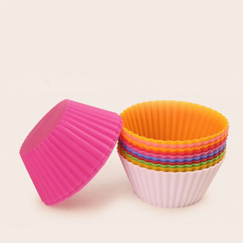 Opätovne Použiteľné Silikónové Košíčky Na Pečenie Viacfarebné Podložky Na Muffiny 12ks