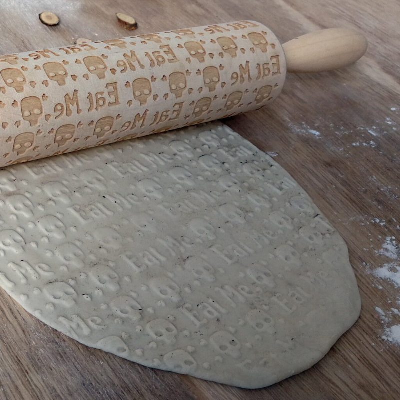 Potlač Lebky Valček Drevený Vyrezávaný Embosovaný Na Pečenie Cookies Fondant Na Cesto Na Koláče