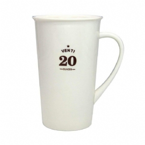 Prémiový 20 Oz Vysoký Hrnček Na Kávu Klasický Veľký Biely Keramický Na Čaj