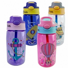 Prenosná Plastová Vonkajšia Fľaša Na Vodu Detská Na Pitnú Školská Botella De Agua Kreslená Tlač Jednorožec Fľaše Na Pre Deti Darčeková Akcia