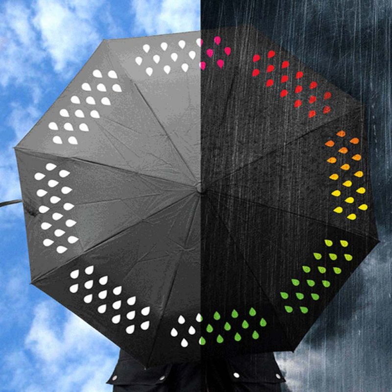 Kvapôčka Vody S Prechodom Kreatívny Dáždnik Trojzložkový S Automatickým Otváraním Na Zmenu Farby