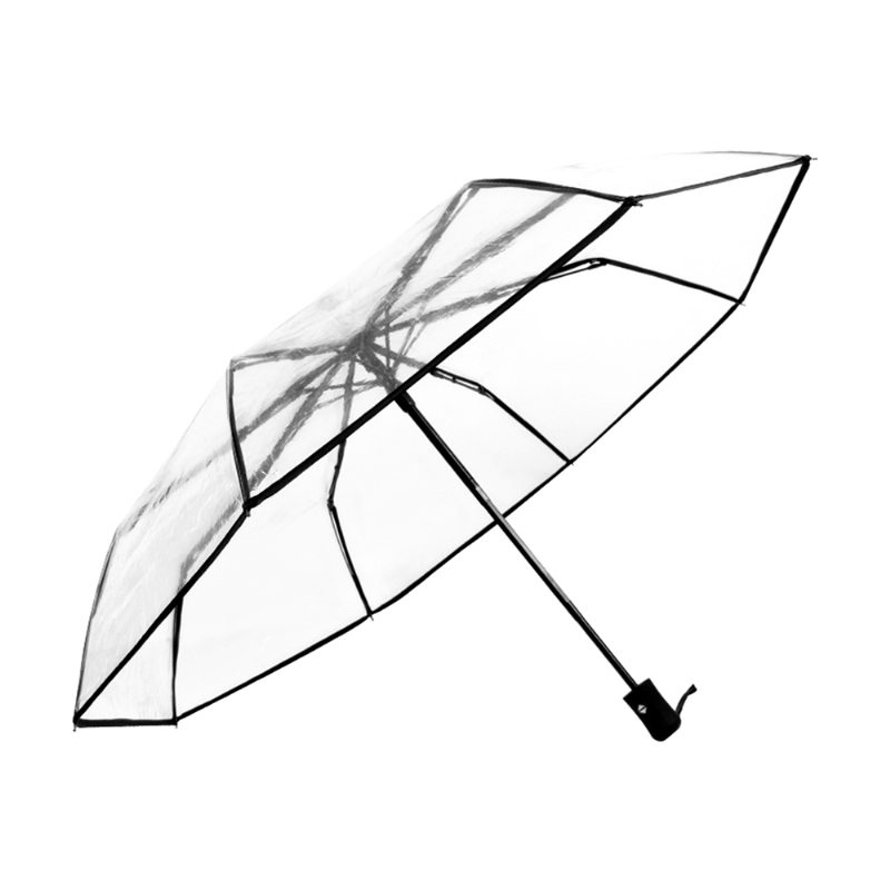 Transparentný Dáždnik Umožňuje Prispôsobenie Plne Automatický Na Tlač Loga S Troma Skladbami Na Daždivé Dni