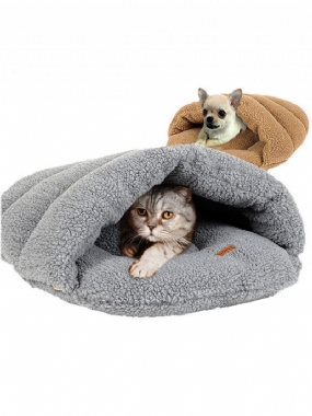 2 Farby Shearling Velvet Pet Slipper Spací Vak Chovateľská Stanica Pes Cat Cave Bed