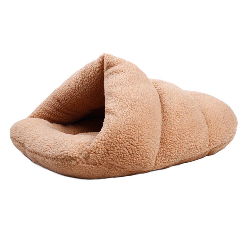 2 Farby Shearling Velvet Pet Slipper Spací Vak Chovateľská Stanica Pes Cat Cave Bed