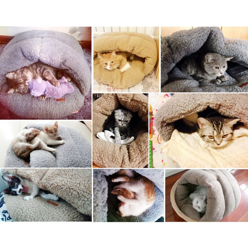 2 Farby Shearling Velvet Pet Slipper Spací Vak Chovateľská Stanica Pes Cat Cave Bed