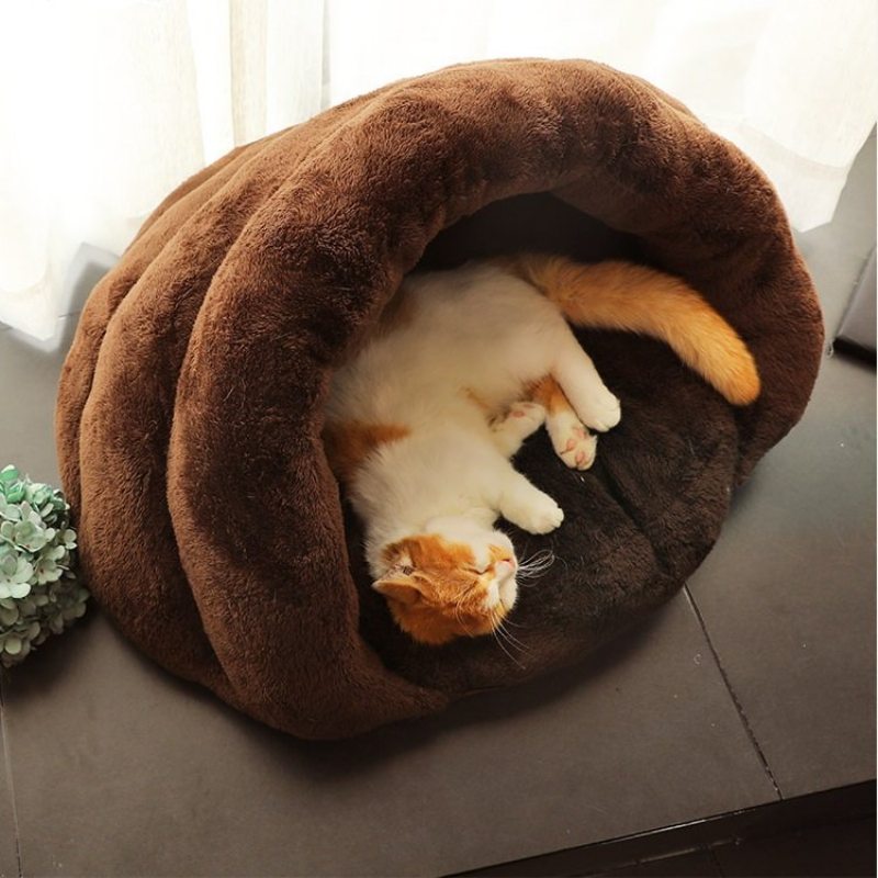 2 Farby Zahustený Zamatový Spací Vak Pre Domáce Zvieratá Chovateľská Stanica Puppy Cat Warm Cave Bed
