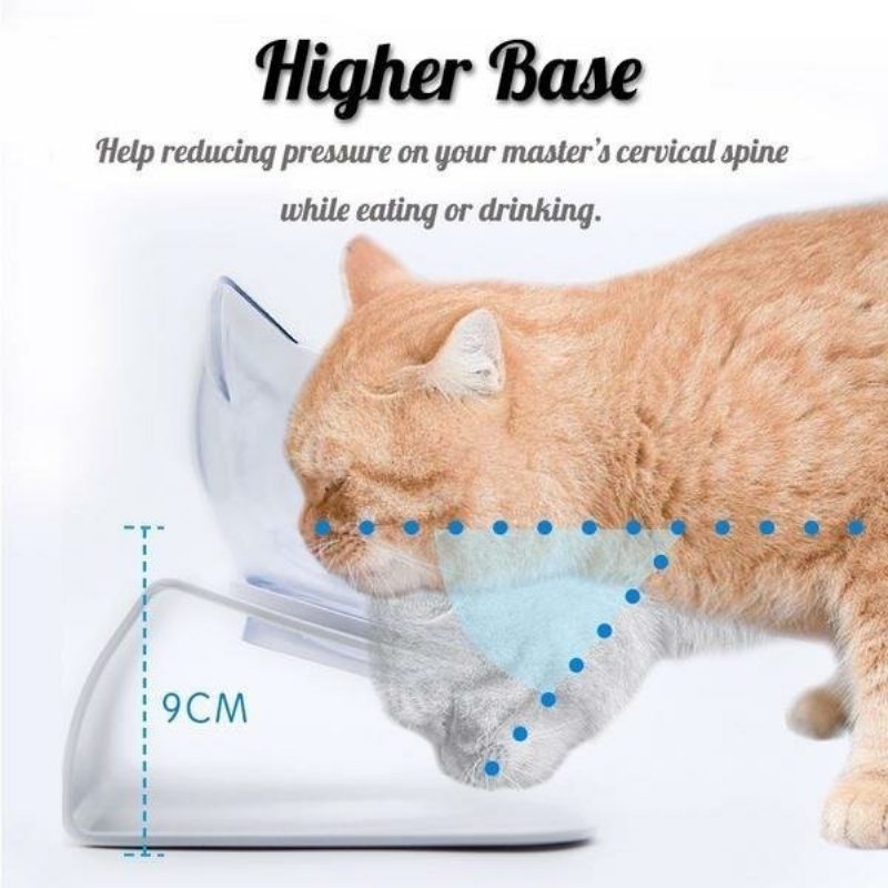 Dvojitá Miska Pre Mačky So Zvýšeným Stojanom 15° Naklonená Platforma Kŕmidlá Pre Misky Na Jedlo A Vodu Znížte Bolesť Krku Pre A Malé Psy