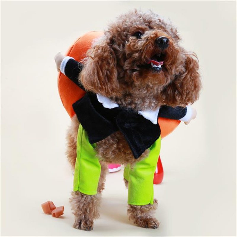 Funny Pet Dog Tekvica Pohybujúce Sa Obleky Pet Party Oblečenie Kostým Zimné