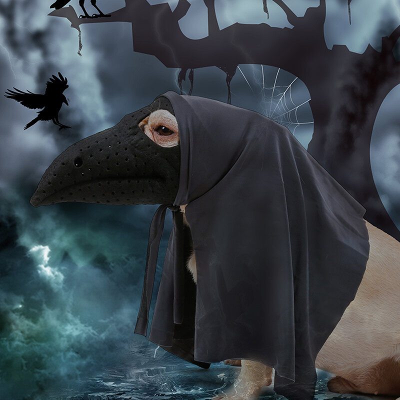 Halloween Bird Beak Doctor Mask Pet Plášť Mačka Pes Ústa Obal Hororový Kostým