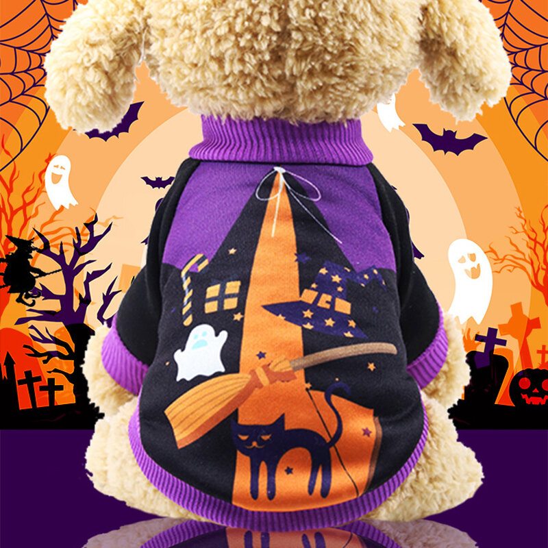 Halloween Pet Dog Pumpkin Witch Kostým Šteňa Funny Festival Oblečenie