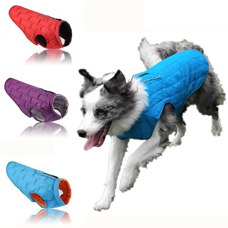 Obojstranné Nepremokavé Vetruodolné Psie Reflexné Zateplené Vesty Zimné Oblečenie Pre Šteňatá