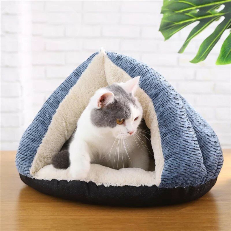 Pes Mačka Zimný Mäkký Hrejivý Plyšový Spací Vak Puppy Tent Cave Bed