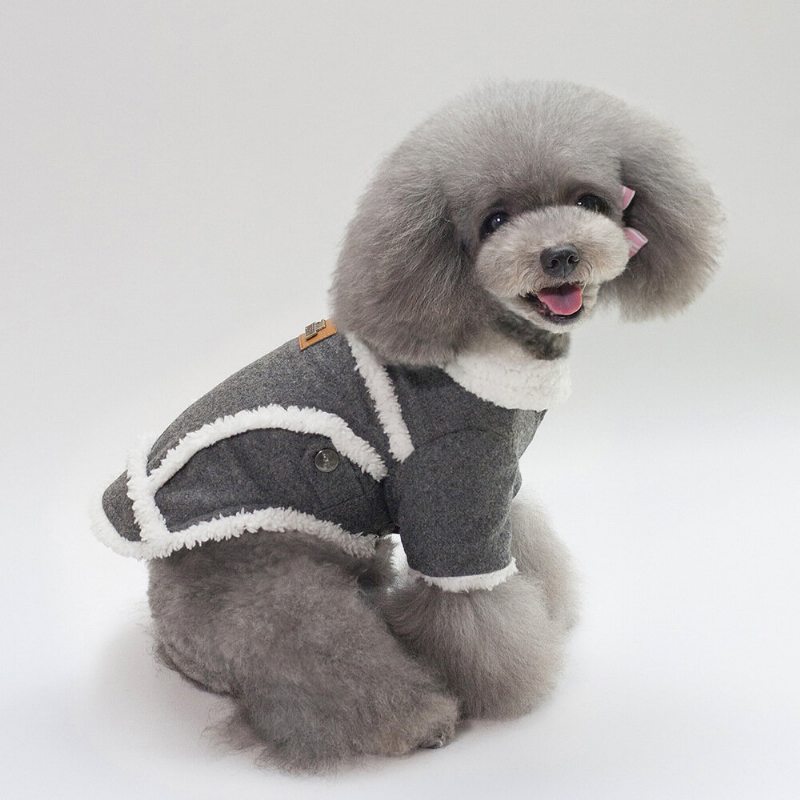 Pes Pre Domácich Miláčikov Fleece Neck Zimný Teplý Kabát Puppy Mäkký Sveter Oblečenie