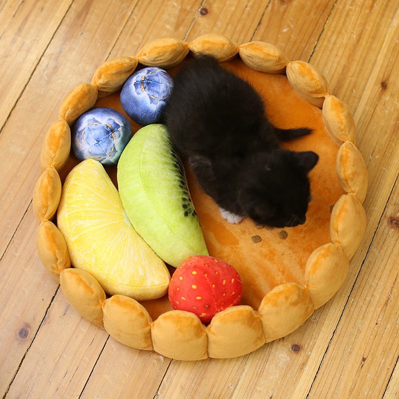 Pes Psík Mačka Ovocný Tanier Podložka Pod Vajíčka Pre Šteňa Ovocná Posteľ S Ovocnými Hračkami