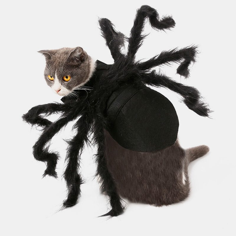 Pet Halloween Funny Spider Oblečenie Mačka Pes Hororová Simulácia Plyšové Pavúčie Transformačné Spoločenské Šaty