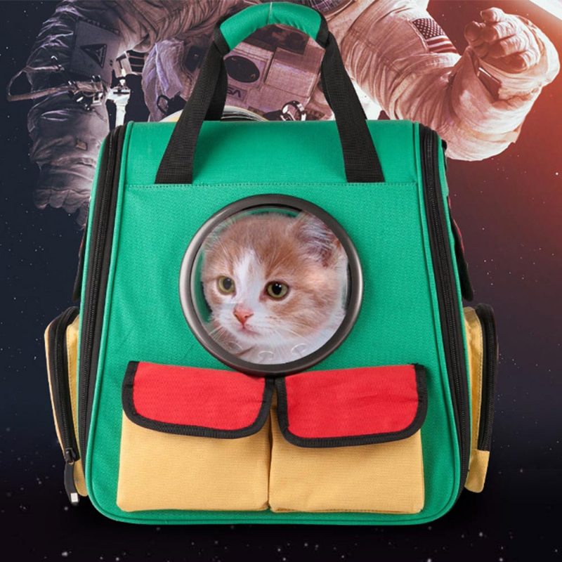 Prenosná Kabelka Pre Domáce Zvieratá Plátený Batoh Space Cat Štýlový Praktický S Otváraním Na Zips Na Vonkajšie Použitie