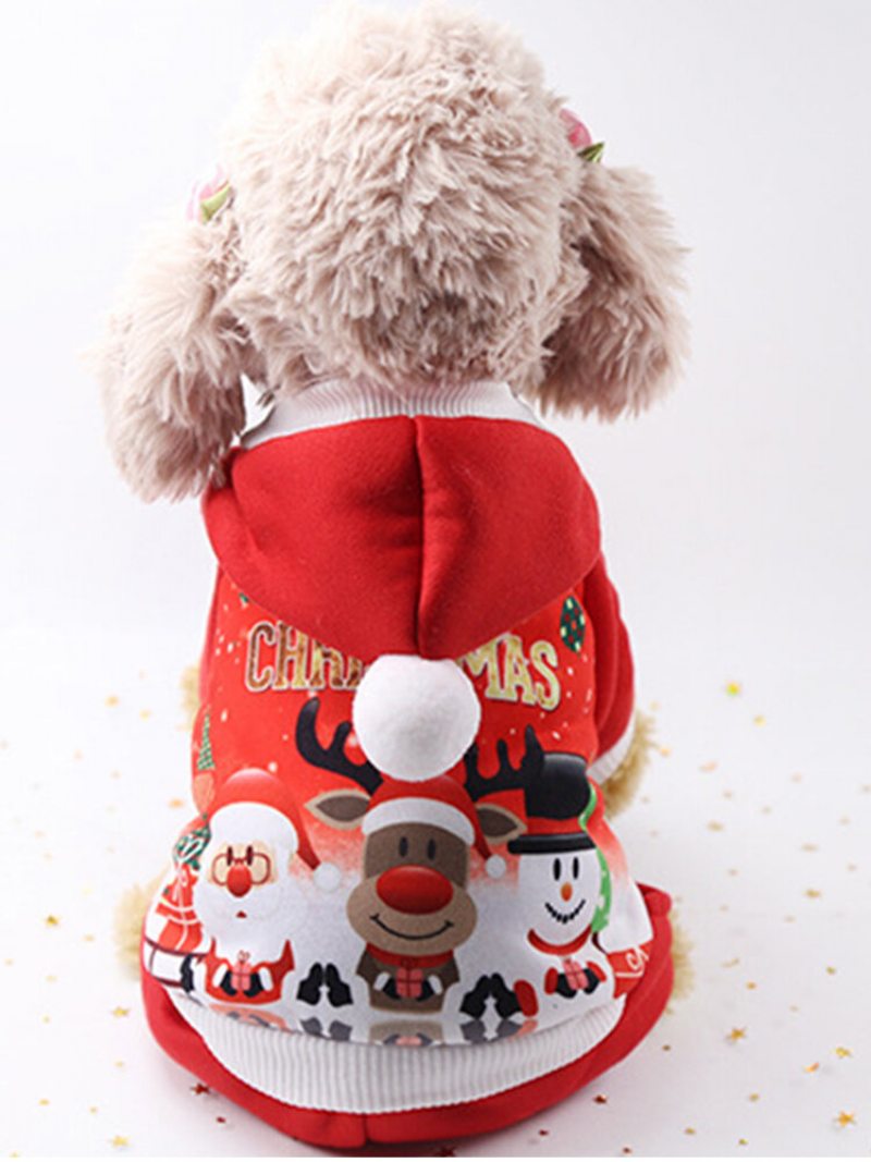 Vianočný Kostým Pre Psa S Kapucňou Pre Šteniatko Teplý Kabát Darček