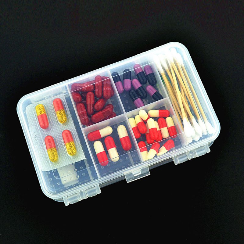 10 Slotov Priehľadná Týždenná Krabička Na Tabletky Bezpečná Pp Plastová Škatuľka Prenosný Organizér Na Na Domáce Použitie Na Cesty
