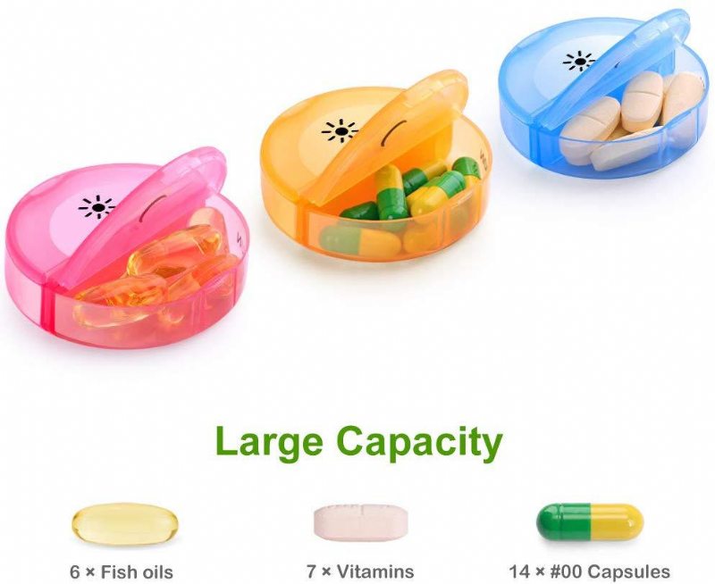14-priehradková Plastová Krabička Na Tabletky Mini Prenosná Na Na Jeden Týždeň Ráno A Večer