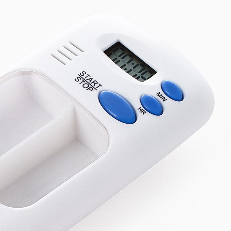 Creative Mini Smart Medication Reminder Transparentná Mriežka Elektronická Krabička Na Tabletky S Dvojitou Mriežkou Prenosná Na S Časovaním