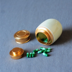Elegantná Keramická Nádoba Na Skladovanie Piluliek S Vekom S Meďnatým Vzduchotesná Skladovacia Na Liek Matcha Tea Caddy Pills Prášok