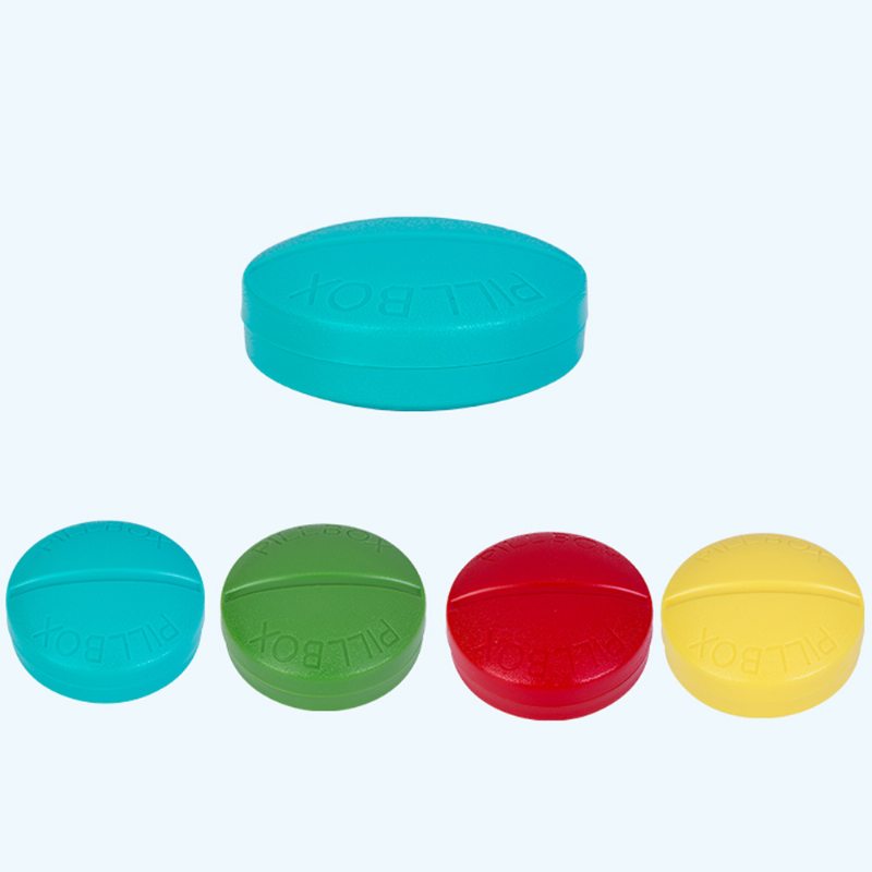 Farba Makarónov Okrúhla 4 Sekcia Škatuľka Na Pilulky Prenosná Malá Týždenná Mini Krabička Na Cestovanie
