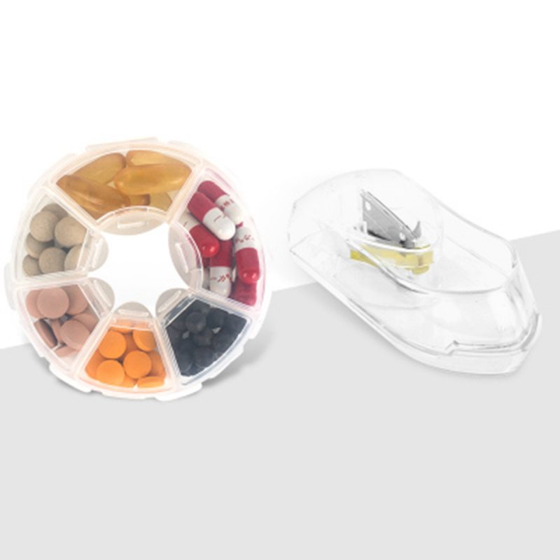 Krájač Na Pilulky A Tablety S Priestorom Na Uloženie Liekov Priehľadný Vykrajovač Na S Čepeľou Z Nehrdzavejúcej Ocele