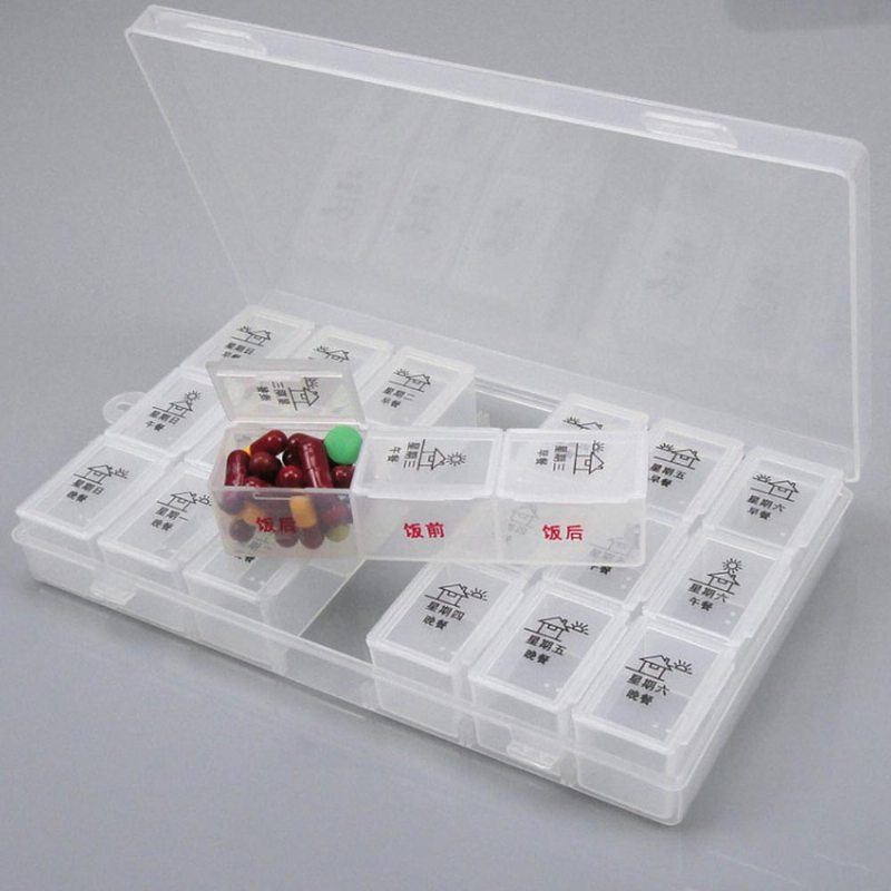 Mesačná Škatuľka Na Pilulky Veľkokapacitná 21 28 Priehradiek Prenosné Puzdro Na Tabletky Na 7 Dní Na Lieky