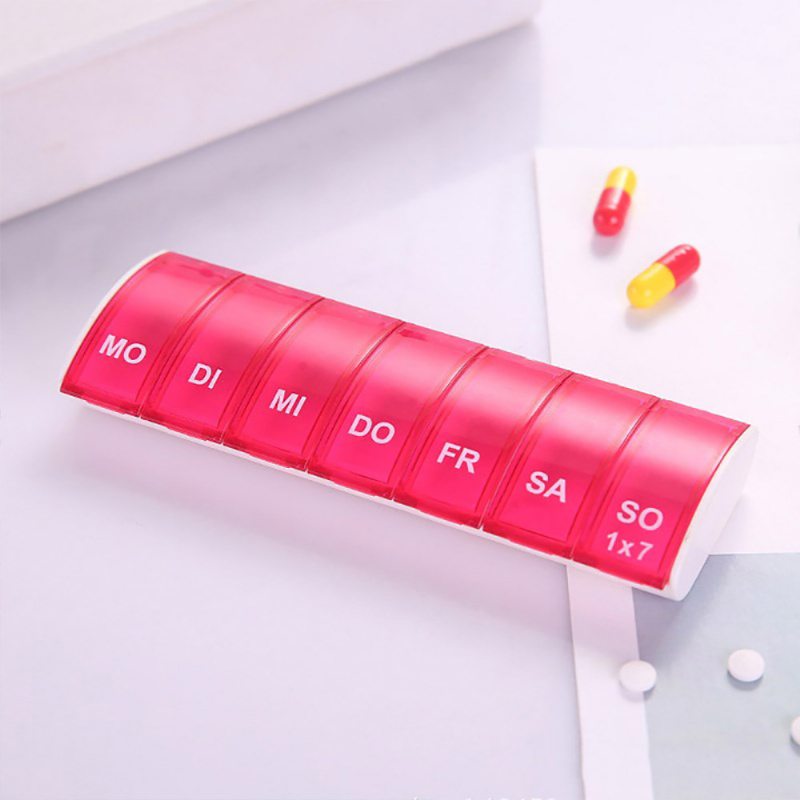 Mini Prenosná Súprava Na Uloženie Piluliek Obdĺžnikový Sedembunkový Plastový Úložný Box Na Kapsulové Cukríky Na Šperky