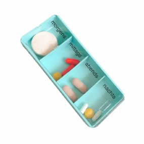 Mini Prenosný 4 Slotový Cestovný Box Na Tabletky Lekársky Úložný Kontajner Do Vrecka Alebo Kabelky