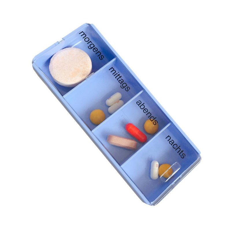 Mini Prenosný 4 Slotový Cestovný Box Na Tabletky Lekársky Úložný Kontajner Do Vrecka Alebo Kabelky